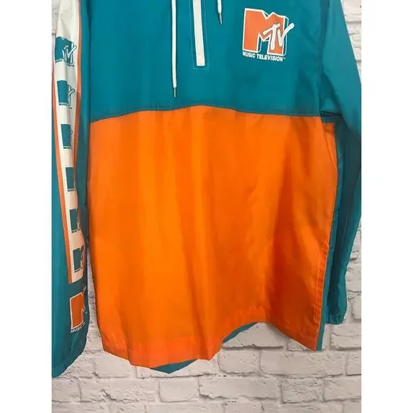 MTV Turquoise and Orange Windbreaker - Men's XL - Picture 5 of 13